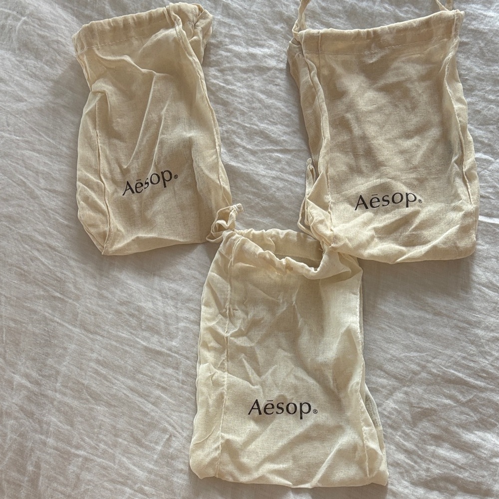 Aesop Cream Drawstring Pouch Set